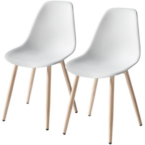 Gartenstuhl I 2er-Set Sitzschale: Kunststoff Stuhlbeine: Stahl, lackiert Braun/Weiß 47 x 81 x 55cm