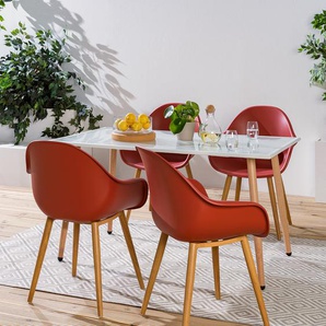 Gartenstuhl VACY 2er-Set Gestell: Stahl, pulverbeschichtet Sitz: Polyethylen Rot/Rot 61 x 86 x 57cm