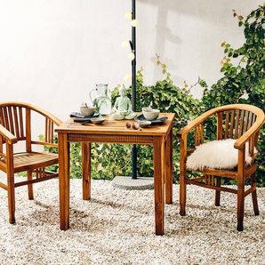 Gartentisch Akazienholz, geölt 80 x 75 x 80cm Braun