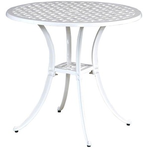 Gartentisch Alu-Guss weiß Tisch Terrassentisch Form/Größe nach Wahl ø 80 cm - Inko