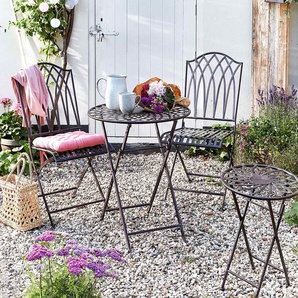 Gartentisch Eisen, galvanisiert & pulverbeschichtet 58 x 70 x 58cm Braun