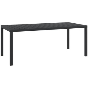 Gartentisch Schwarz 185x90x74 cm Aluminium und WPC