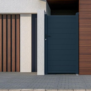 Gartentor Flügeltor - 103 x 181 cm - voll - Aluminium - Anthrazit - NAZARIO