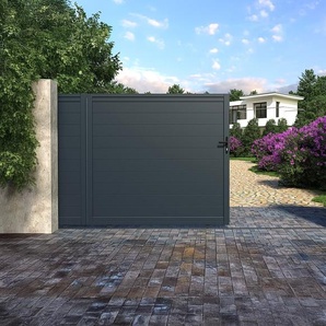 Gartentor Schiebetor mit Torantrieb - 416 x 180 cm - voll - Aluminium - Anthrazit - NAZARIO