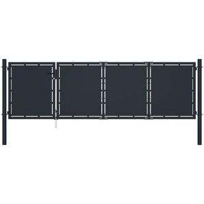 Gartentor Stahl 350 x 100 cm Anthrazit