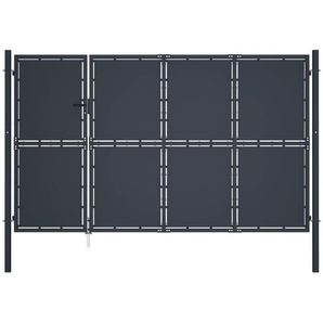 Gartentor Stahl 350 x 150 cm Anthrazit