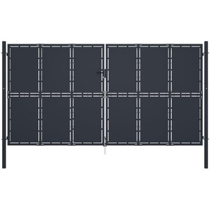 Gartentor Stahl 400 x 200 cm Anthrazit