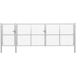 Gartentor Stahl 500×150 cm Silbern