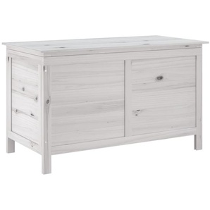 vidaXL Gartentruhe Weiß 99x49,5x58,5 cm Massivholz Tanne