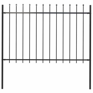 Gartenzaun mit Speerspitzen Stahl 1,8 m Schwarz