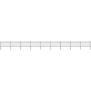 Gartenzaun mit Speerspitzen Stahl 15,3 x 1 m Schwarz