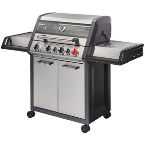 Gasgrill ENDERS Monroe Pro 4 SIK Turbo Grills Gr. B/H/T: 153,5 cm x 118,5 cm x 58 cm, silberfarben (edelstahlfarben) Gasgrills BxTxH: 154x58x119 cm