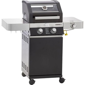 Gasgrill RÖSLE BBQ-Station VIDERO, 25514 Grills Gr. B/H/T: 114,5 cm x 117,5 cm x 57 cm, schwarz Gasgrills Grills G2 Schwarz, 2 Haupt- und 1 Seitenbrenner, beleuchtete Drehknöpfe