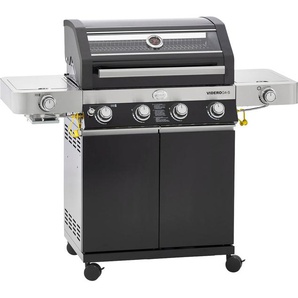 Gasgrill RÖSLE BBQ-Station VIDERO, 25524 Grills Gr. B/H/T: 138 cm x 117,5 cm x 57 cm, schwarz Gasgrills Grills G4-S Schwarz, 4 Brenner, extra Primezone und Seitenbrenner, VARIO+