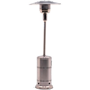 Gasofen für Außenbereich aus Edelstahl Kekai 13 kW 81x221 cm Beheizte Fläche 25 m² Grau
