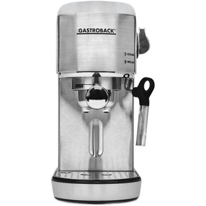 GASTROBACK Espressomaschine 42716 Design Espresso Piccolo Kaffeemaschinen grau (edelstahlfarben) Espressomaschine