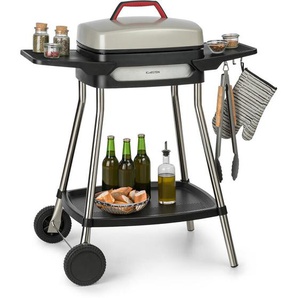 Gatsby Elektrogrill 2000W Antihaft-Grillfläche Seitentische beige / schwarz - Klarstein