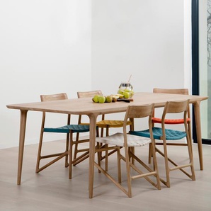 Massiver Esstisch 180 x 90 cm Braun/Eiche Hell