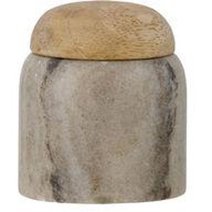 Gefäss Payana stein beige / Marmor & Holz - Ø 6 x H 7 cm - Bloomingville - Beige