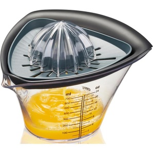 2-in-1-Entsafter GEFU Entsafter schwarz (transparent, anthrazit, silberfarben) Zitruspresse Saftpresse Kunststoff, Füllmenge 700 ml