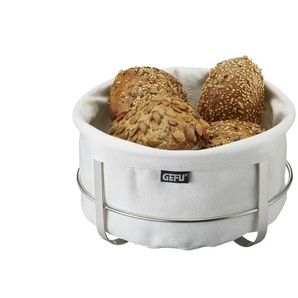 Gefu Brotkorb BRUNCH - weiß - Textil,Edelstahl - 11,5 cm - 22.0 | Möbel Kraft