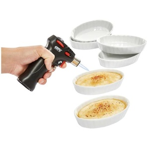 Gefu Crème-Brulée-Set, Schwarz, Weiß, Metall, Keramik, 7-teilig, Kochen, Küchenhelfer, Sonstige Küchenhelfer