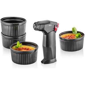 Gefu Crème-Brulée-Set Zuca, Schwarz, Keramik, 5-teilig, 10.9x16.4x21.3 cm, Kochen, Küchenhelfer, Sonstige Küchenhelfer