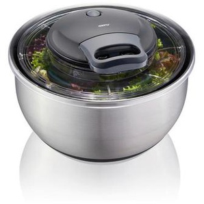 Gefu Salatschleuder Pullit, Schwarz, Transparent, Metall, Kunststoff, 4,5 L, rund, 18.5 cm, Deckel mit Sichtfenster, Kochen, Küchenhelfer,