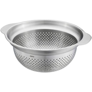 Gefu Seiher Premio, Edelstahl, Metall, 26.5x9.5x23 cm, stapelbar, Kochen, Küchenhelfer, Küchensiebe