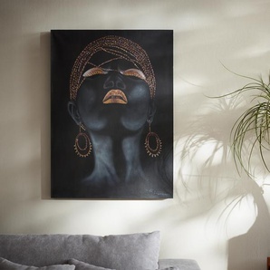 Gemälde Nafi 70x90 cm Mehrfarbig Acryl auf Leinwand, Dekoartikel
