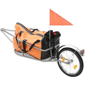 Vidaxl - Gepäck-Fahrradanhänger mit Tasche Orange und Schwarz