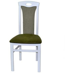 Gepolsterte Esstisch Stühle in Weiß Grün (2er Set)