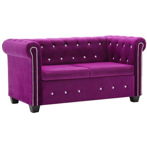 Chesterfield Sofa 2-Sitzer Samtbezug 146 x 75 x 72 cm Lila