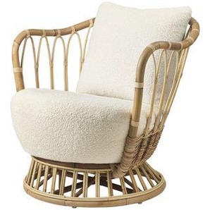 Gepolsterter Sessel Grace faser weiß / Neuauflage des Originalmodells aus dem Jahre 1936 - Rattan & Stoff - Gubi - Weiß