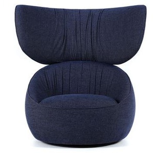 Gepolsterter Sessel Hana textil blau / Hohe Rückenlehne  - Velours - Moooi - Blau