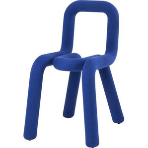 Gepolsterter Stuhl Bold textil blau - Moustache - Blau