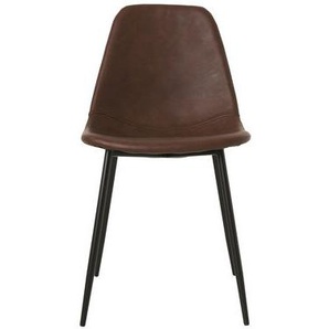 Gepolsterter Stuhl Forms leder braun / Kunstleder & Stahl - House Doctor - Braun
