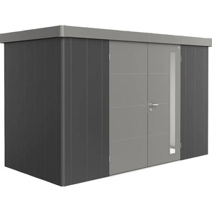 Gerätehaus BIOHORT Neo 1D Variante 3.2 Gerätehäuser grau (dunkelgrau) Gartenhäuser aus Metall