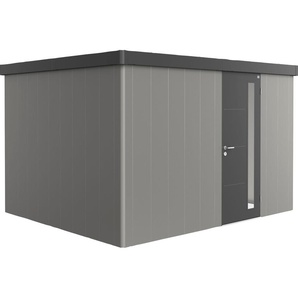 Gerätehaus BIOHORT Neo 3D Variante 2.3 Gerätehäuser grau (quarzgrau) Gartenhäuser aus Metall