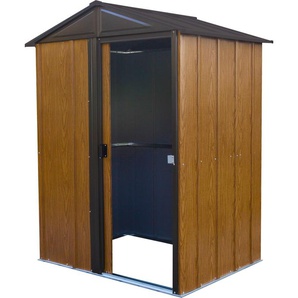 Gerätehaus SPACEMAKER Gerätehäuser braun (holzoptik braun) Gartenhäuser aus Metall stabile Stahlblechkonstruktion in Holzoptik, 6,9 m²