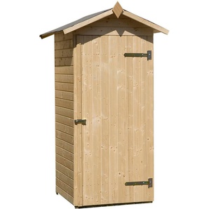 Geräteschrank WEKA Garten-/Terrassenschrank 351 Gr.1 Schränke Gr. B/H/T: 108 cm x 196 cm x 105 cm, beige (naturbelassen) Geräteschränke Satteldach, 14mm