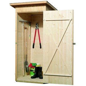 Geräteschrank WEKA Garten-/Terrassenschrank 361 Gr.1 Schränke Gr. B/H/T: 100 cm x 195 cm x 105 cm, beige (naturbelassen) Geräteschränke Flachdach, 14mm