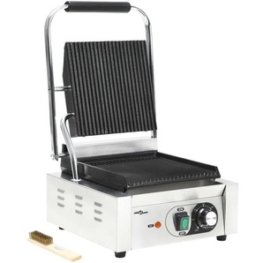 vidaXL Gerillter Panini-Grill Edelstahl 1800 W 31x30,5x20 cm