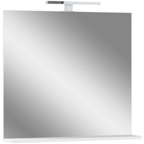 Germania Badezimmerspiegel, Weiß, Holzwerkstoff, rechteckig, 76x75x15 cm, senkrecht montierbar, Badezimmer, Badezimmerspiegel, Badspiegel