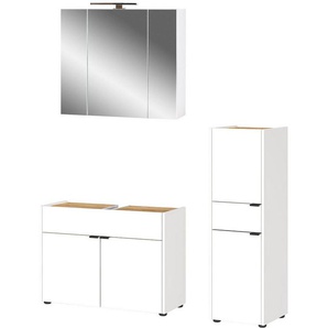 GERMANIA Badmöbel-Set Ameca, (3-St), Badezimmer-Set aus Waschbeckenunterschr., Spiegelschr. & Schrank