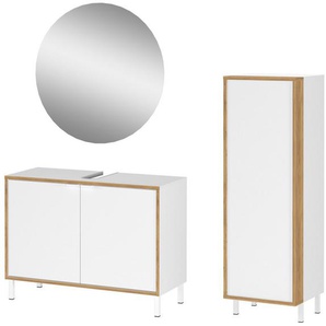 GERMANIA Badmöbel-Set GW-Topeka, (3-St), 3 tlg. Set mit Siphonausschnitt und wechselbaren Türen
