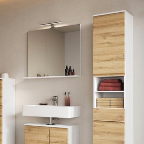 GERMANIA Badmöbel-Set Torrance, (3-St), Waschbecken-Unterschrank, Spiegel mit Beleuchtung und Hochschrank