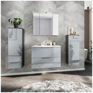 GERMANIA Badmöbel-Set Oakland, (4-St), inkl. WT-Unterschrank, Spiegelschrank, Schrank und Mediumschrank