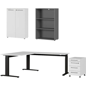 Büromöbel-Set GERMANIA GW-Agenda Arbeitsmöbel-Sets grau (lichtgrau, schwarz) Büromöbel-Sets