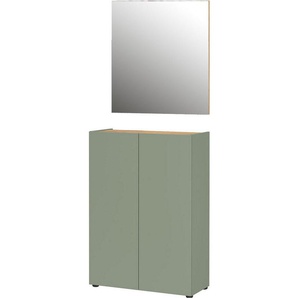GERMANIA Garderoben-Set Alviano, (2-St), mit eckigem Spiegel, optional mit Hakenpaneel, Made in Germany
